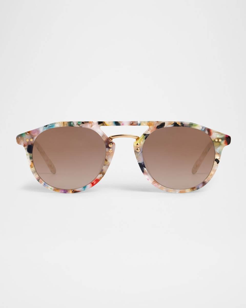Markle Acetate & Stainless Steel Round Sunglasses